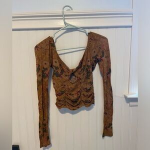 Urban Outfitters Juliana Crepe Cutout Cropped Top